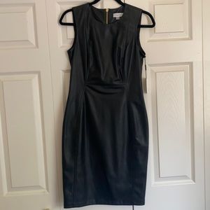 Calvin Klein faux leather dress